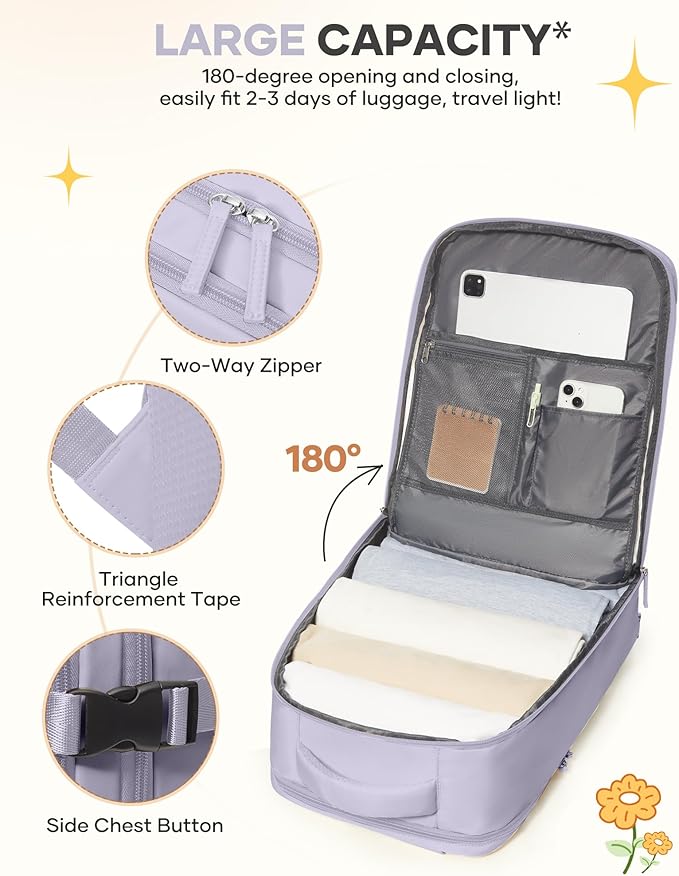 Carry On Backpack Personal Item Travel Backpack - Image 5
