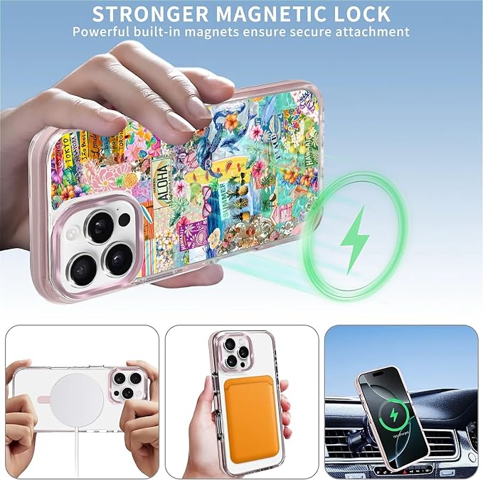 Case for iPhone 16 Pro, Hawaii Aloha Cover Coastal Beach Collage Phone Case - Image 3
