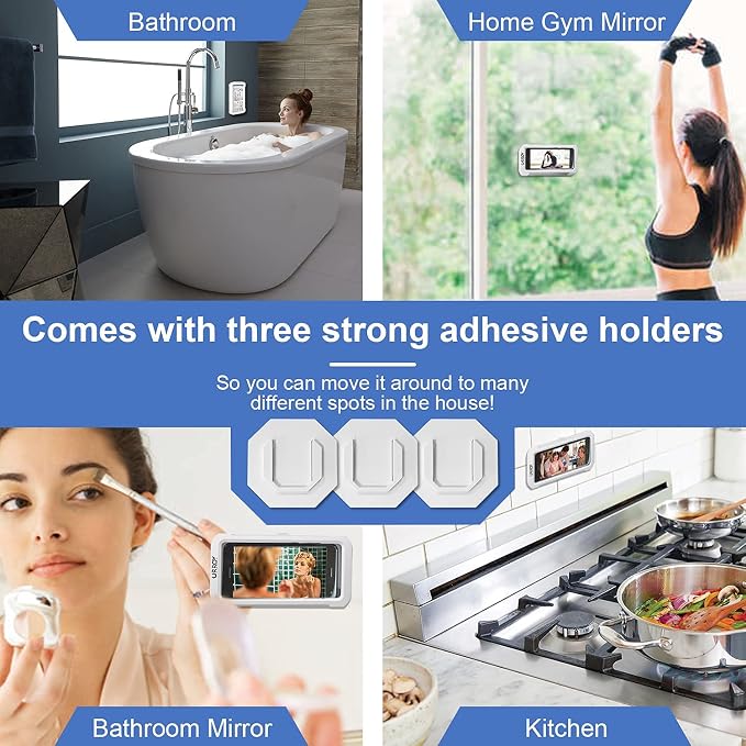 URROY Shower Phone Holder Waterproof, 360° Rotation Shower Phone Case, Anti-Fog - Image 3