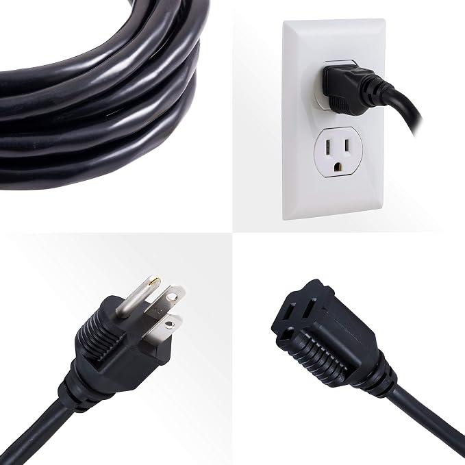 UltraPro Outdoor Extension Cord, 15 Ft, Heavy Duty Extension Cord, Double - Image 3