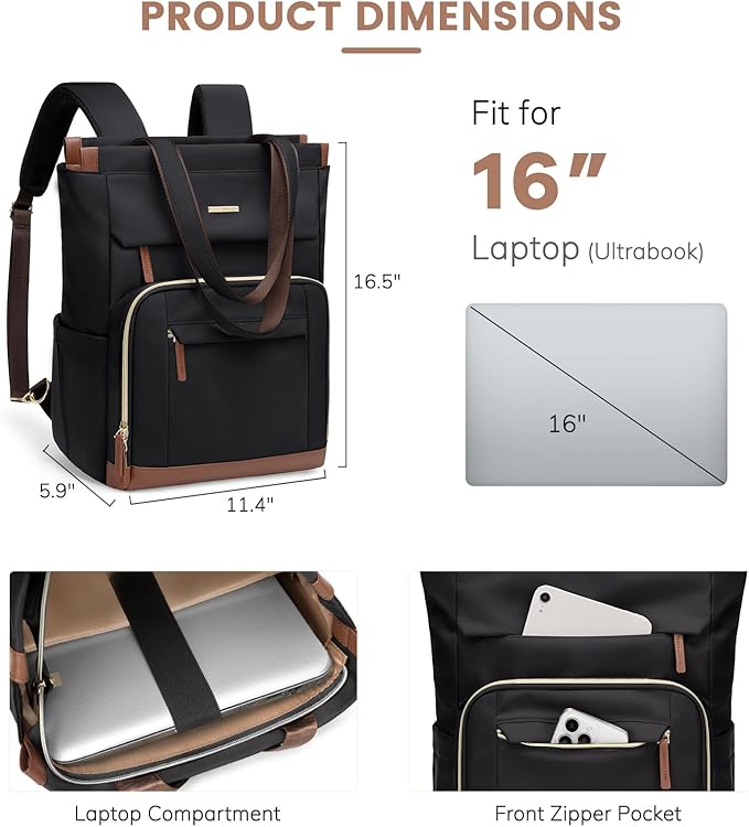 Convertible Daypack Laptop Backpack - Image 4