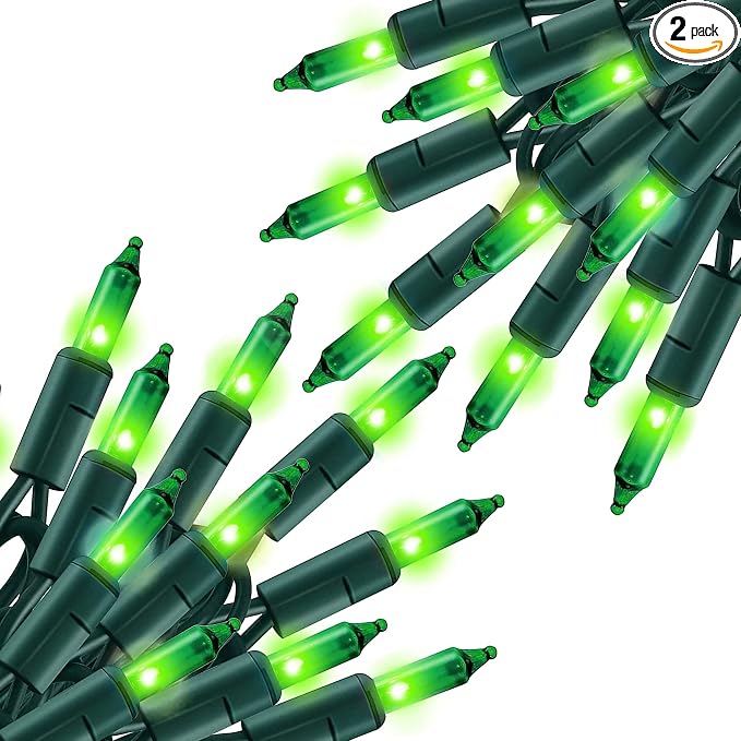 TW SHINE Green St. Patrick's Day Lights, 2 Pack Total 40FT 200 Count by TWSHINE