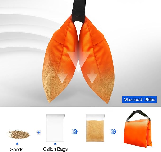 EMART Heavy Duty Sandbag Photo Studio Weight Bag Saddlebag Design - Image 3