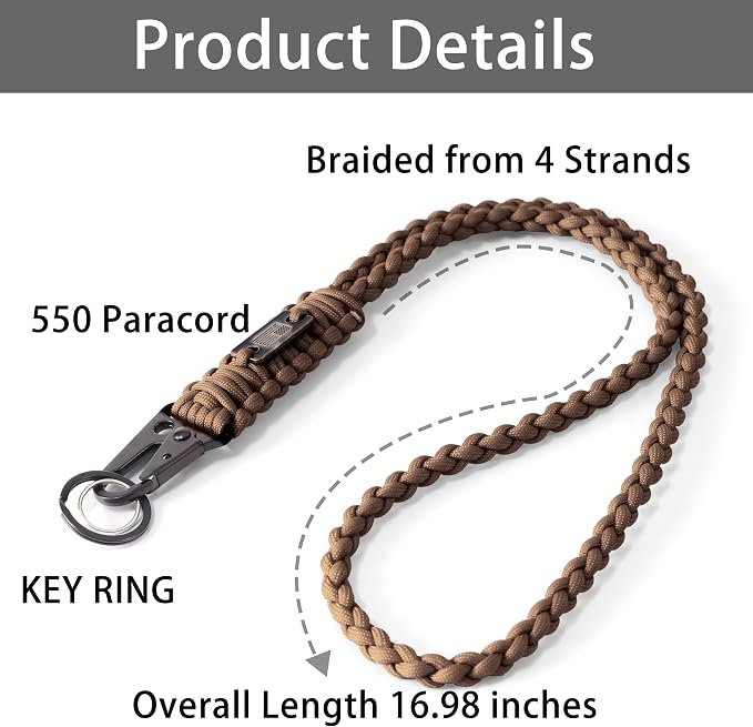 Heavy Duty Braided Paracord Lanyard - Image 2
