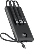 VEEKTOMX Portable Charger Built-in Cables, 10000mAh Power Bank by VEEKTOMX
