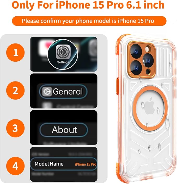 for iPhone 15 Pro Waterproof Case Compatible - Image 2