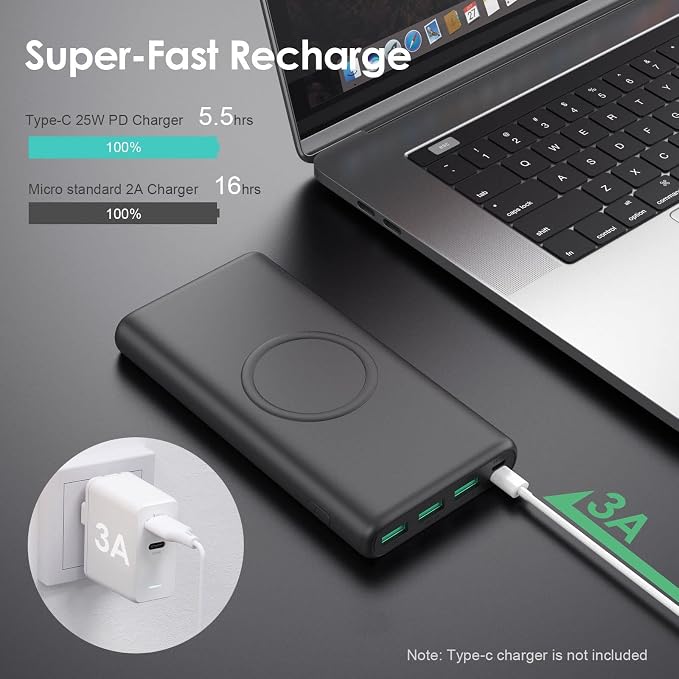 Wireless Portable Charger Power Bank, 33800mAh 15W Fast Wireless Charging 25W - Image 5