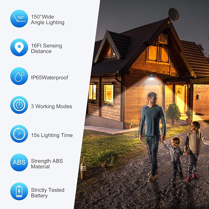 Solar Lights Outdoor, Solar Security Lights Solar Motion Sensor Lights - Image 2