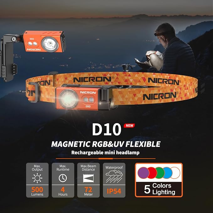 NICRON D10 Rechargeable Flashlights, 500 High Lumens EDC Mini Flashlight - Image 2
