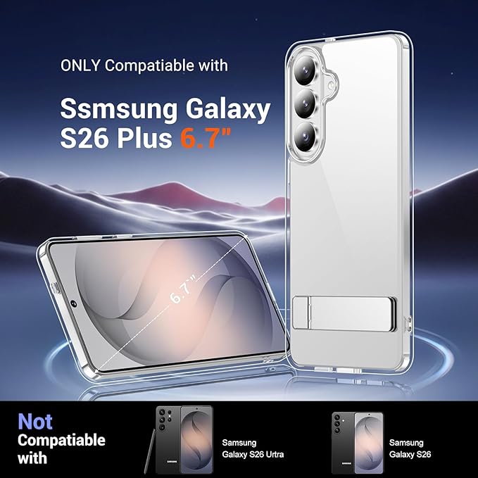 Temdan Designed for Samsung Galaxy S26 Plus Case Clear, Built-in Invisible - Image 2