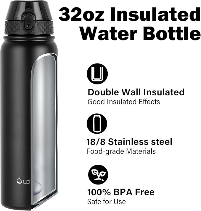 Oldley Insulated Water Bottle 32oz Water Bottles - Image 4
