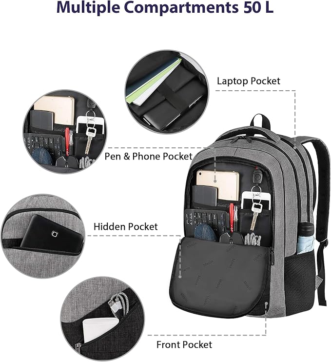 MATEIN Extra Large Laptop Backpack 18.4 Inch, Airplane Approved Travel Backpack - Image 5
