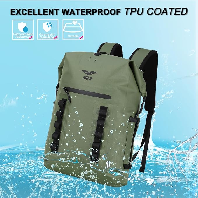 MIER Dry Bag Waterproof Backpack 30L Dry Sack Heavy Duty Roll-Top Closure - Image 2