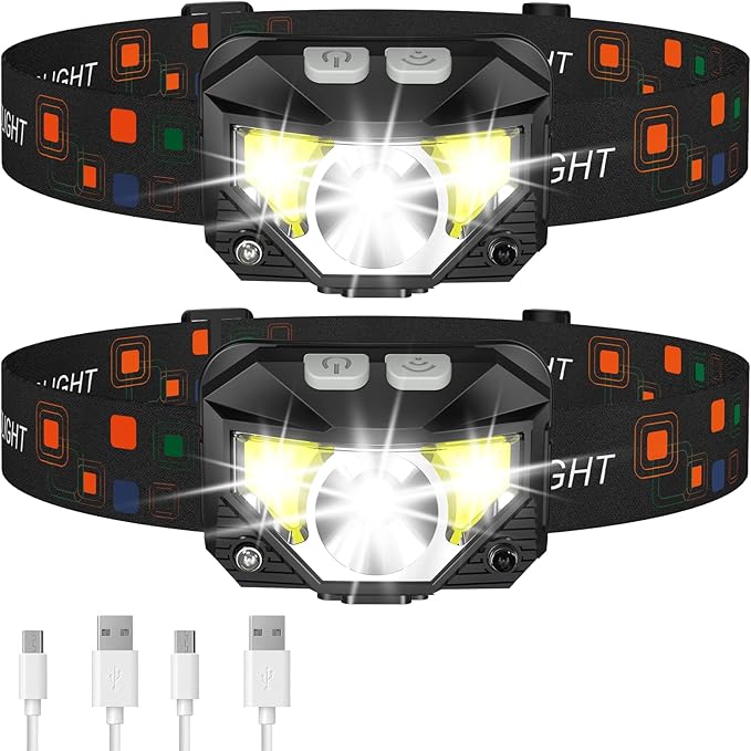 LHKNL Headlamp Flashlight, Lumen Ultra-Light Bright LED Rechargeable Headlight by LHKNLHOME