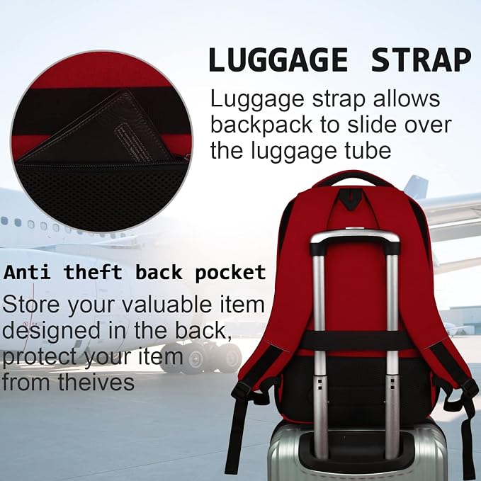 Volher Laptop Backpack, Business Travel Anti Theft Slim Durable Laptops Backpack - Image 6