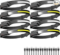 Headlamp Rechargeable 8 Pack, LED Headlight Flashlight Super Bright by AXRUNZE