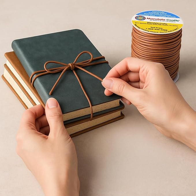Mandala Crafts Round Genuine Pink Leather Cord - Image 7