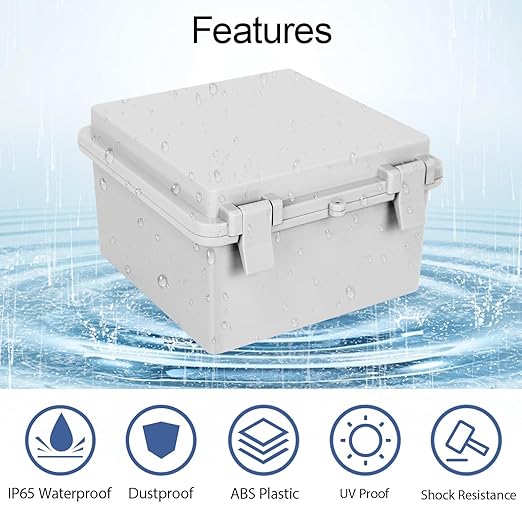 Junction Box, ABS Plastic IP65 Waterproof Dustproof Universal Electrical - Image 3