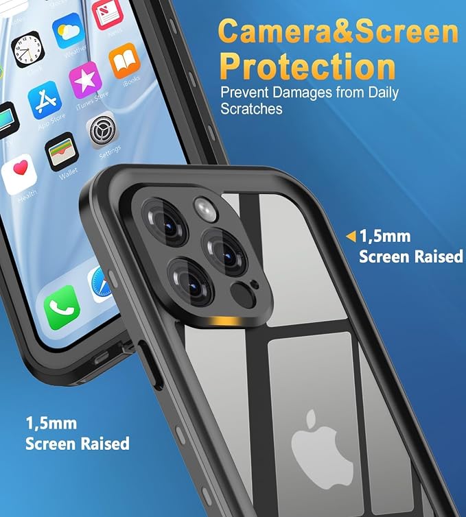 Design for iPhone 13 Pro Case Waterproof 6.1‘’, Full Body Underwater Dustproof - Image 3