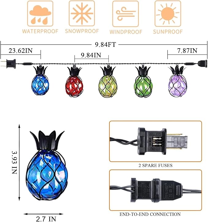 Vigdur Pineapple String Lights - Image 3