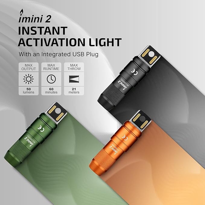 OLIGHT 2 Pack IMINI 2 EDC Rechargeable Keychain Flashlight, 50 Lumens Compact - Image 2