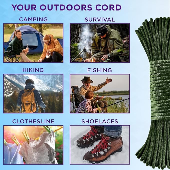 TECEUM Reflective Paracord Rope 1000 – 1000ft/200ft/100ft/50ft – 40+ Colors – - Image 4