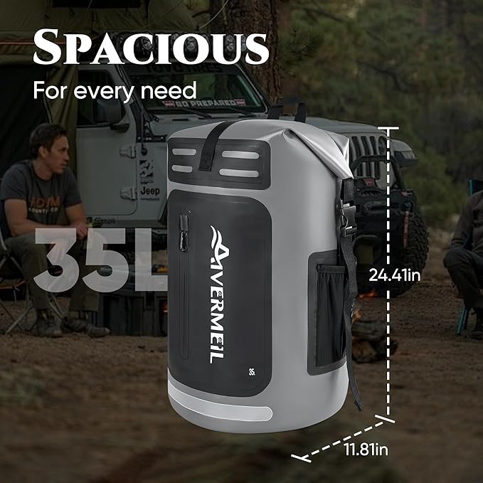 Waterproof Dry Bag with Waterproof Phone Case Grey - Image 2