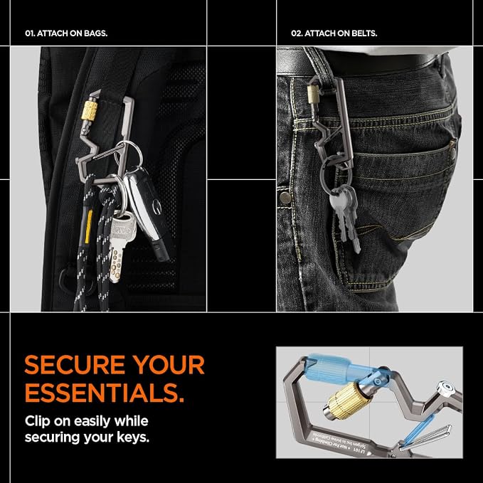 Spigen Life Carabiner Key Ring Clip, Car Keychain Clip, Bottle Opener Key Chain - Image 4