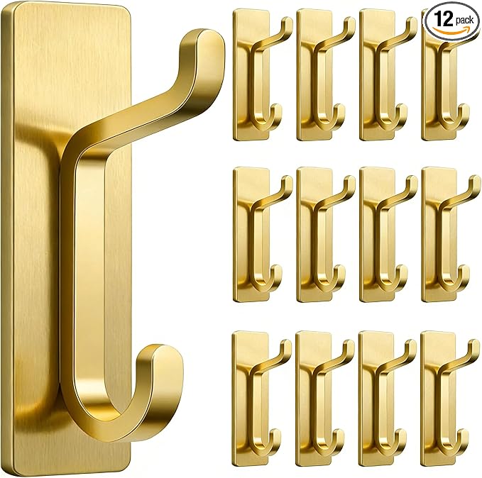 pickpiff 12 Pack Wall Hooks for Coat and Towel: 13LB Strong Adhesive Door by pickpiff