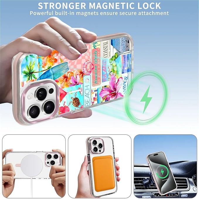 Case for iPhone 15 Pro Max, Coastal Beach Cover Coquette Collage Phone Case - Image 3