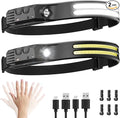 Beccason 2Pack LED Headlamp Rechargeable by Beccason