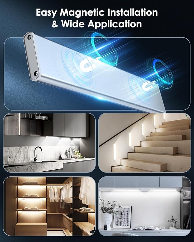 5-Pack Under Cabinet Lighting, 68LED 2000mAh Rechargeable Battery Operated - Image 6