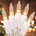 Meteds Christmas Lights 50 Count Clear Mini Lights White Wire UL Certified by Meteds