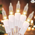 Meteds Christmas Lights 2Pack 100 Count Clear Mini Lights White Wire by Meteds