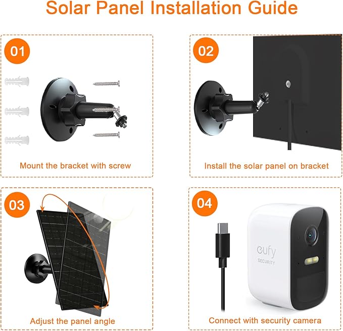 Zivif Solar Panel for Security Camera, 7W Solar Charger - Image 6