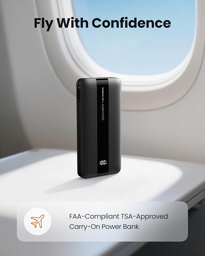 Portable Charger with Wall Plug, Fast Charging Power Bank Built-in Cables - Image 7