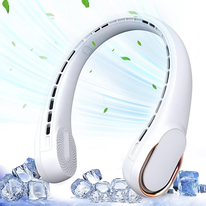 ASNUG Portable Neck Fan, Bladeless Neck Fan, USB Rechargeable Personal Fan by ASNUG