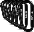 Black Steel Heavy Duty Carabiner Clip, 880 lbs 3" Carabiners D Ring Spring Snap by FYYTONE