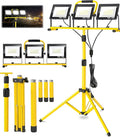 21000 LM LED Work Light with Stand, 3-Head Adjustable Portable Tripod Light by PACOLITP