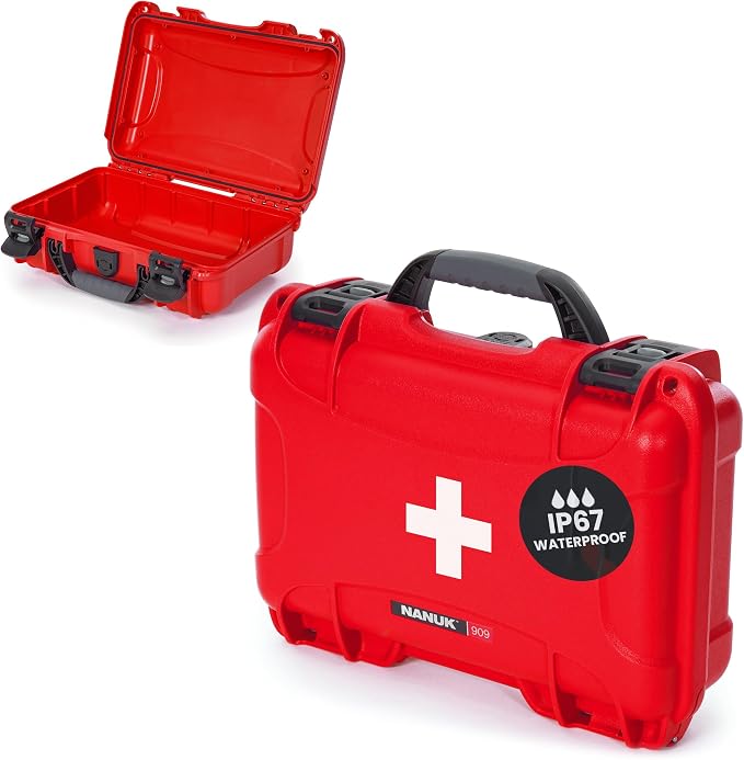 NANUK 909 Waterproof First Aid Box Empty – Durable, Medical First Aid Organizer by NANUK