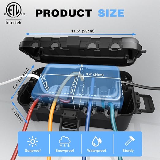 Flemoon Outdoor Electrical Box Waterproof, Medium Weatherproof Electrical Box - Image 4
