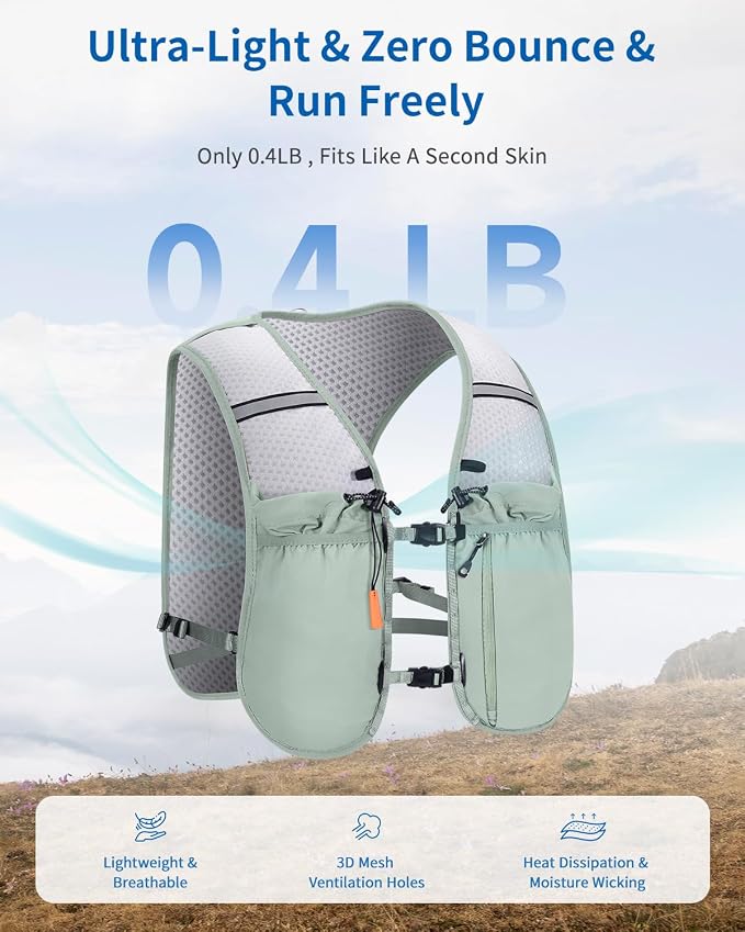 ECOHUB Running Hydration Vest Backpack, Lightweight Hydration Pack Bag Daypack - Image 2