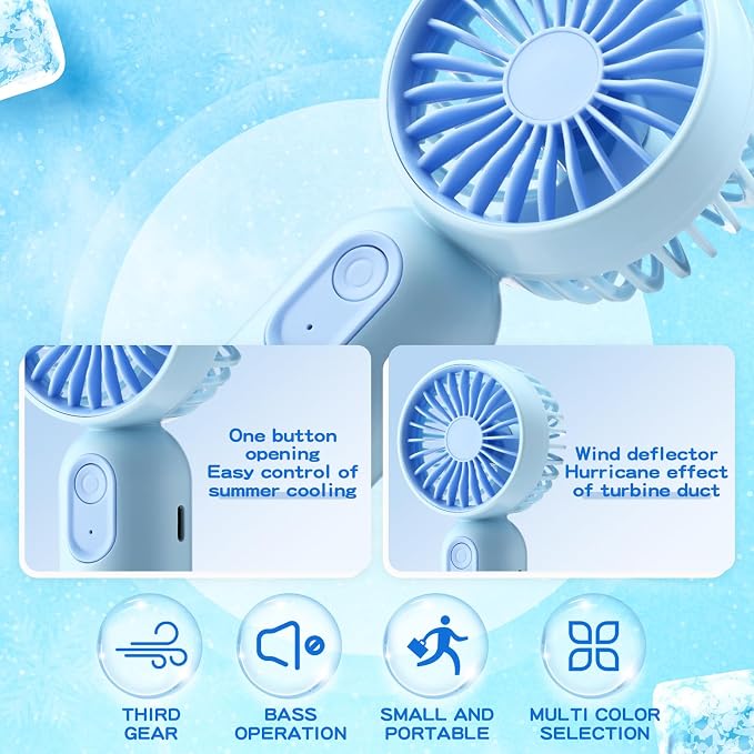 Rossesay 48 Pcs Mini Portable Fan Bulk Cute Handheld Lightweight Small Little - Image 5