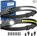 Headlamp Rechargeable LED 230° Wide Beam, USB-C Lightweight Head Lamp, Long by HyperDolphin