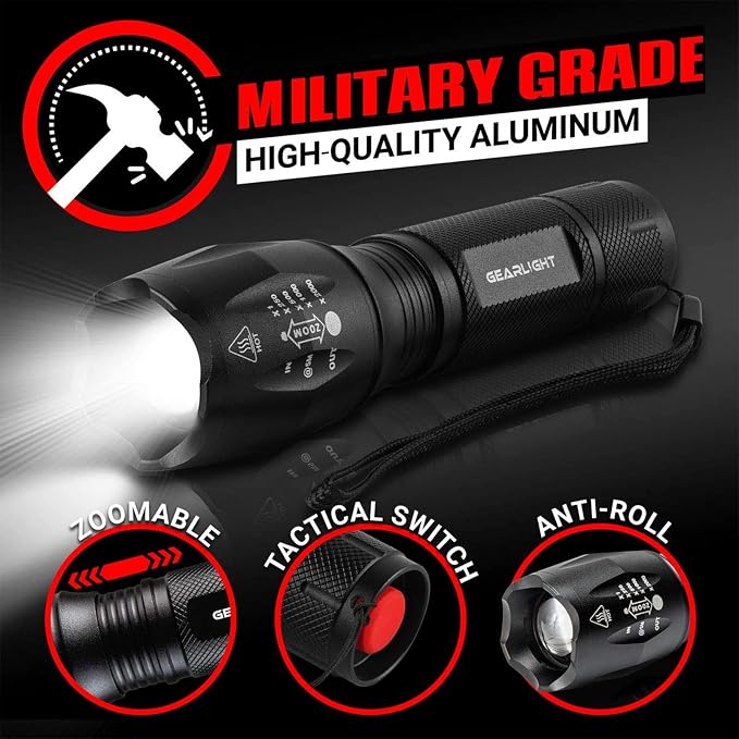 LED Flashlight High Lumens, Mini Tactical LED Flashlight 2 Pack, 5 Modes - Image 5