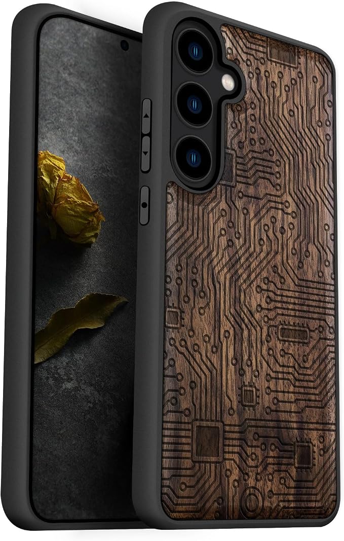 Carveit Wood Case for Galaxy S24 Plus Case Shockproof Protective Cover Unique by Carveit