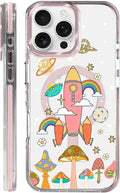 Case for iPhone 16 Pro, Spaceship Mushroom Phone Case Design，for Women Girls by Toulas