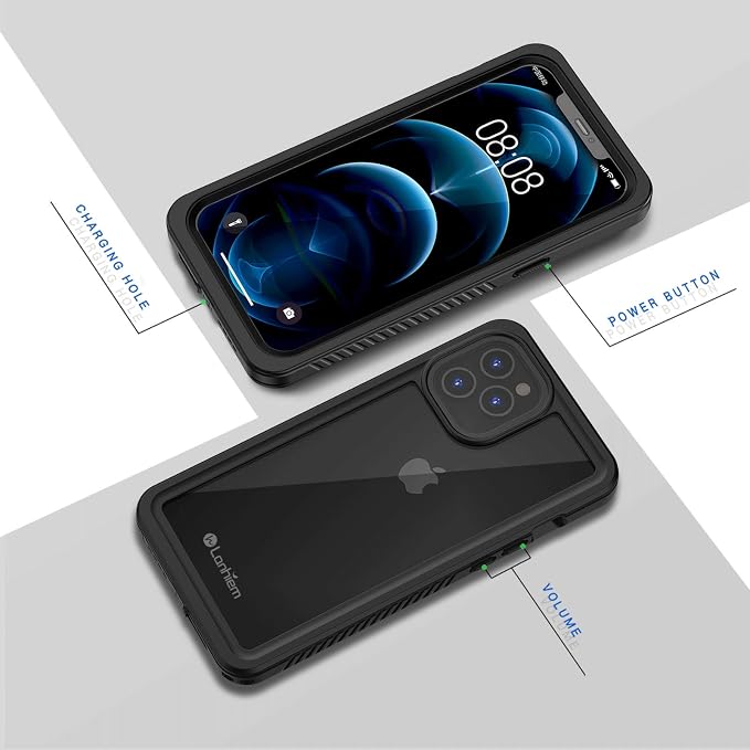 Lanhiem for iPhone 12 Case, Waterproof Dustproof Shockproof Case - Image 6
