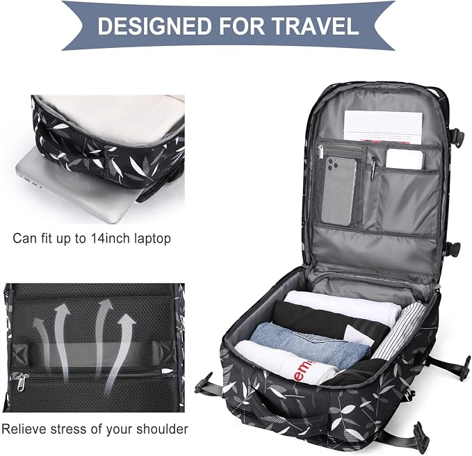 WONHOX Large Travel Backpack Carry on Flight Approved Laptop Work Business - Image 5