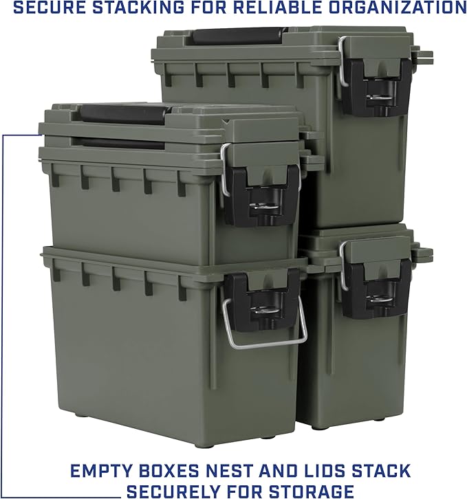 Sheffield 12626 Ammo Storage Box, Stackable .30 Cal Field Boxes, Water and Dust - Image 6